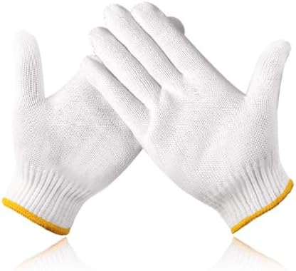 Unisex white cotton polyester knitted safety gloves,suitable for gardening,warehouse,cooking work-12/36/240 pairs