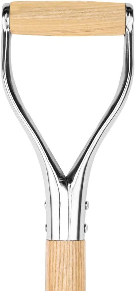 Truper 33127 Polished Chrome Ceremonial Shovel - High Carbon Steel Blade with Steel D American Ash Handle, Extended Socket, 14 Gauge Blade, 27-Inch