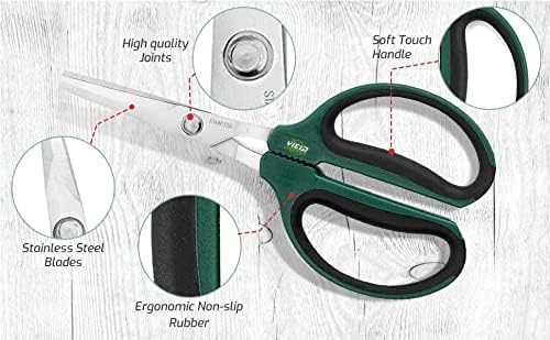 Hydroponic 2-Pack Bonsai Scissors and Plant Trimming Shears Set - Stainless Steel Pruning Shears for Indoor Gardening, Succulent Harvest, and Precision Plant Care