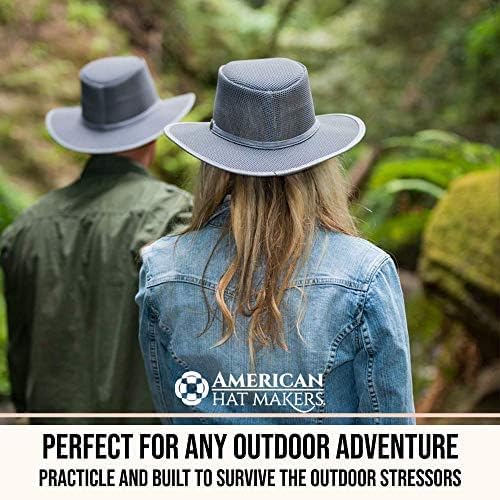 American Hat Makers Cabana Wide Brim Sun Hat | Handcrafted, Breathable, UPF 50 & Water-Resistant | Perfect for Outdoors