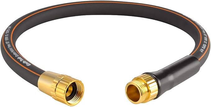 Giraffe Tools Garden Leader Hose 5/8 inch x 2.5ft, Short Water Hose Heavy Duty, Flexible, Lightweight Hybrid Hose with Bend Protection, Male to Female Fittings