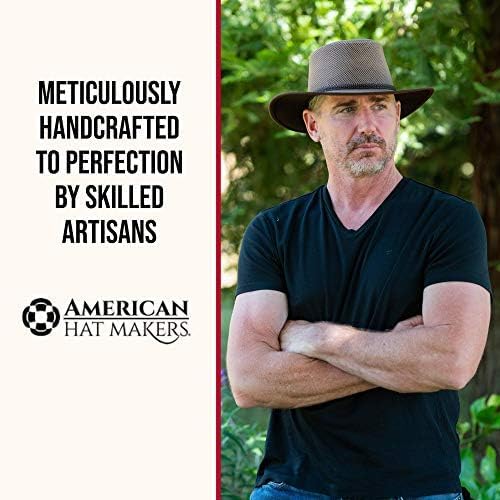 American Hat Makers Cabana Wide Brim Sun Hat | Handcrafted, Breathable, UPF 50 & Water-Resistant | Perfect for Outdoors