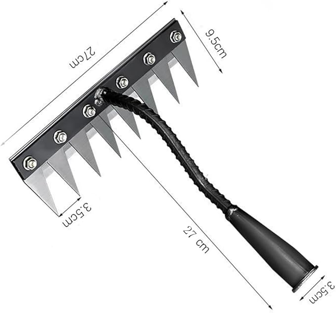 Gardening Hand Weeder Tool,Manual Weeder Tool with Detachable Blades, 4 Sizes High Carbon Steel Dual-Edge Design for Farm Garden Lawn Weed Removal, Soil Cultivation & Root Extraction (8 Tines)