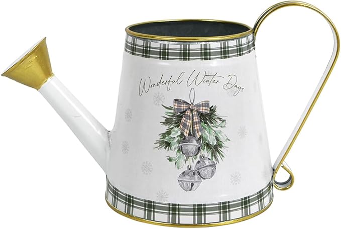 Small Christmas Decorative Watering Can for Indoor Plants Metal Watering Can Outdoor for Bonsai Balcony Courtyard Garden Flower Christmas Decorative