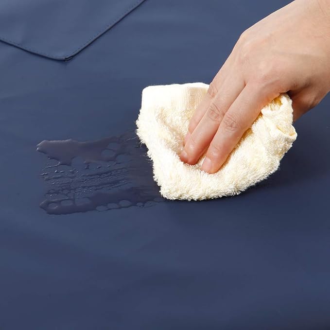 VWELL Waterproof Rubber Vinyl Apron W/ 2 Pockets - Lab Apron for DishWashing, Grooming 2Pack