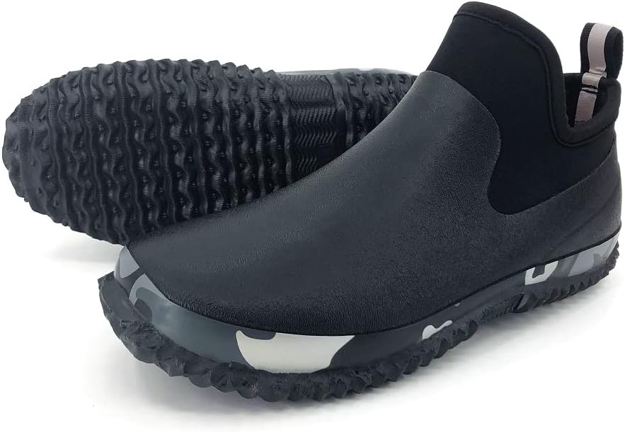 SYLPHID Men's Garden Shoes Women's Rain Shoe Waterproof Neoprene Camp Booties for Camping, Lawn Care, Gardening and Yard Work