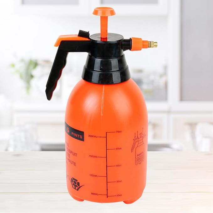 VANZACK 3Pcs 2L Handheld Garden Pump Sprayer Pressure Water Sprayers Mist Pump Bottle Plant Mister Water Spray Bottle with Adjustable Nozzle for Lawn,Garden Watering,Home Cleaning