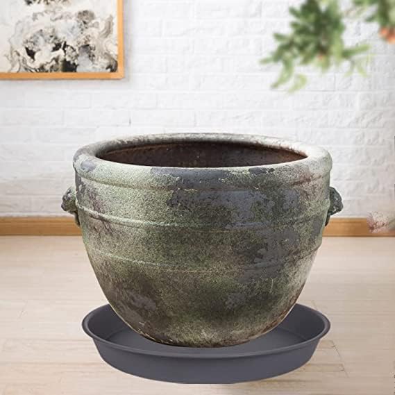 2 Pack of Bird Bath Bowl 12", 1.6" Depth, 10 12 inch Birdbath Bowls Dish Only for The Garden, Large Plant Saucer (12", Gray)