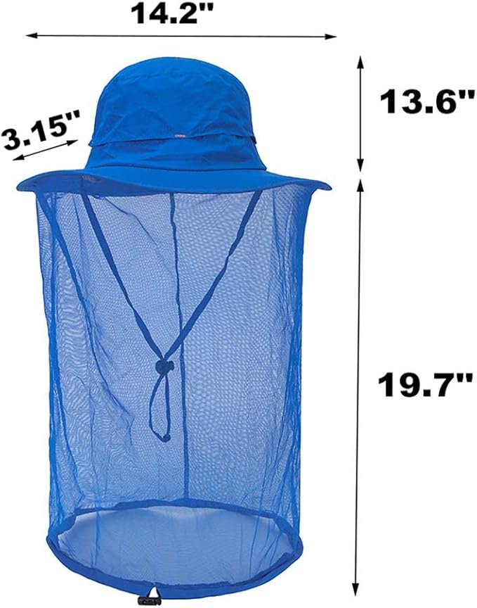 Peicees Head Net Hat for Men Women Adventure Fishing Hat Safari Hat for Hunting Camping Hiking