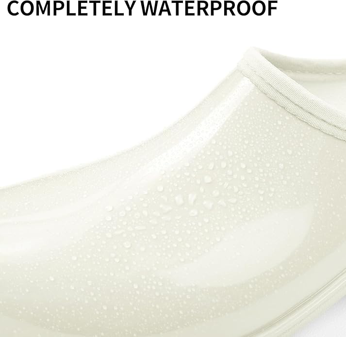 DKSUKO Waterproof Garden Shoe for Women Outdoor Slip-On Rain Boots Short Ankle Work Shoes and Garden Clogs with Comfort Insole