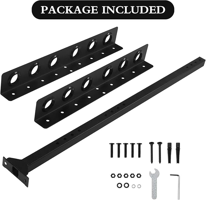 Trailer Racks for Lawn Equipment, Trailer Tool Rack Shovel Holder for Shovels, Rakes, Hoes, Landscape Hand Tool Rack for Open Trailers, Lawncare Trailer Accessories, with 6 Tool Holes&Rubber Grommets