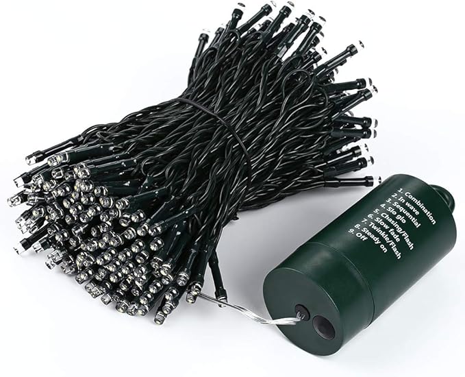 LYHOPE Christmas Lights, 200 LED 72ft 8 Modes Battery Operated Waterproof Fairy Christmas String Lights for Outdoor & Indoor, Patio, Lawn, Landscape, Garden, Xmas Tree, Holiday (Warm White)