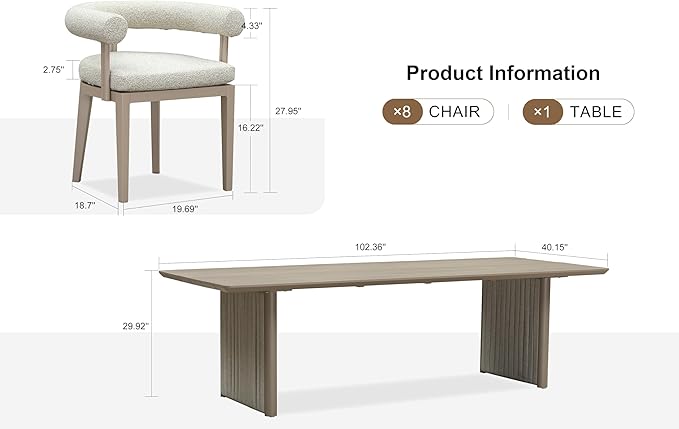 PURPLE LEAF Louvered Pergola 12' x 16' with 9 Pcs Modern Patio Dining Set Outdoor Full Aluminum Pergola with Adjustable Rainproof Roof Modern Patio Hardtop Gazebo for Deck Backyard Garden Slate Grey