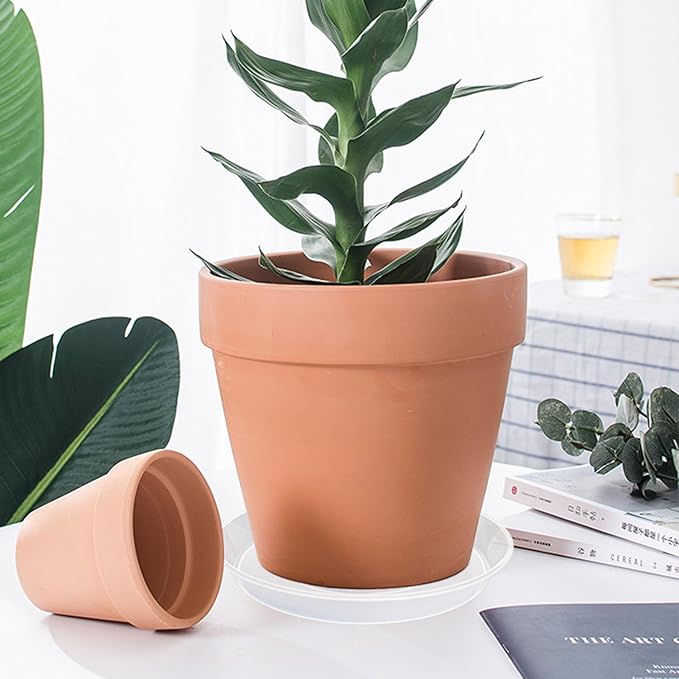 12 Pack Plant Saucer, 6 8 10 inch Clear Plant Saucers Heavy Sturdy Plastic Planter Trays Pot Tray for Indoor Outdoor, Plant Water Drip Trays for Pots