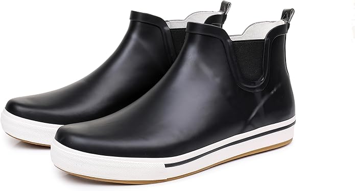 WTW Womens Rain Boots Deck Boots for Men - Lightweight Waterproof Rubber Fishing Rain Shoes with High Traction for Gardening Camping