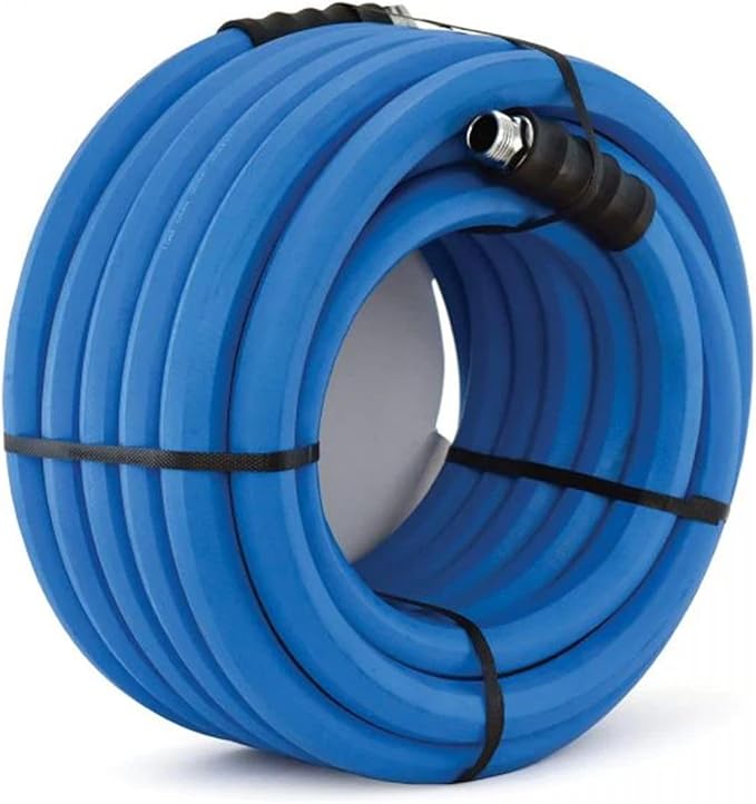 AG-LITE BSAL34100 3/4" x 100' Hot/Cold Water Rubber Garden Hose, 100% Rubber, Ultra-Light, Super Strong, 500 PSI, 50F to 190F Degrees, High Strength Polyester Braided