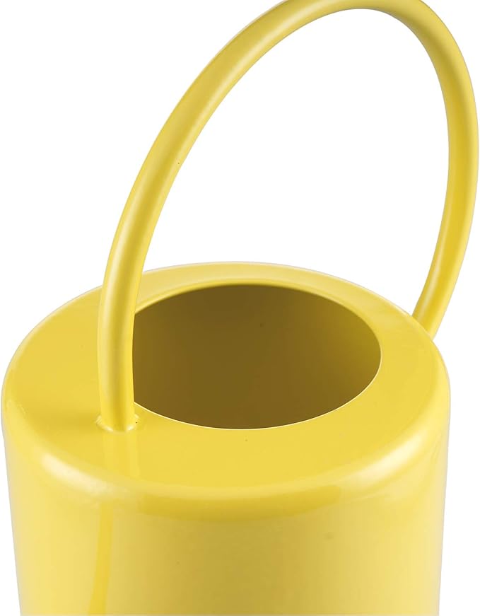Metal Watering Can Modern Style Watering Pot with Handle and Long Spout Watering Can Garden Tools 57 Oz/1.7,Yellow