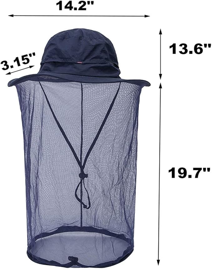 Peicees Head Net Hat for Men Women Adventure Fishing Hat Safari Hat for Hunting Camping Hiking