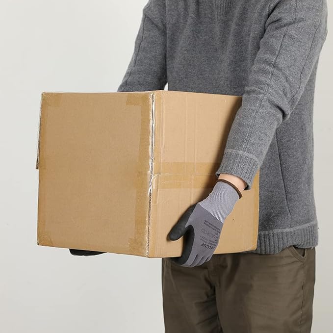 LOCCEF Safety Work Gloves MicroFoam Nitrile Coated-12 Pairs,Seamless Knit Nylon Gloves,Home Improvement,Micro-Foam Gloves