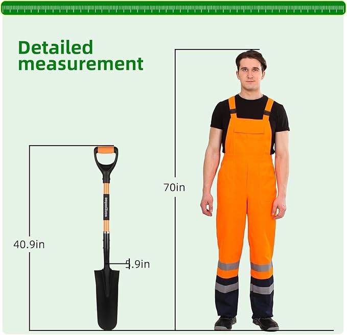 Spade Shovel,Transplanting Spade,Drain Spade,Spade Shovels for Digging,Sharp Shooter Shovel or Spade, D-Grip,Fiberglass Handle Heavy Duty (Drain Spade)