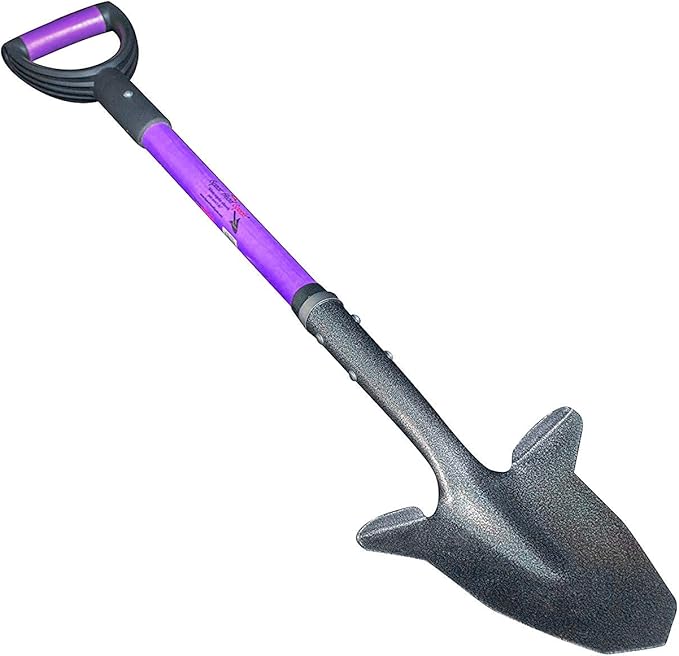 Spear Head Spade SHFD3 40" Lavender Garden Spade Shovel - Gardening Shovel with a 9" x 11" Beveled Blade, Steel-Reinforced Fiberglass Long Handle & Cushioned D-Grip - Digging Spade for Planting
