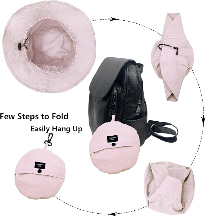 woogwin Waterproof Bucket Rain Hat with Chin Strap Quick Dry Packable Boonie Sun Hat Safari Hat UV Protection