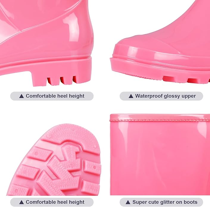 Evshine Women's Mid Calf Rain Boots Waterproof Garden Shoes