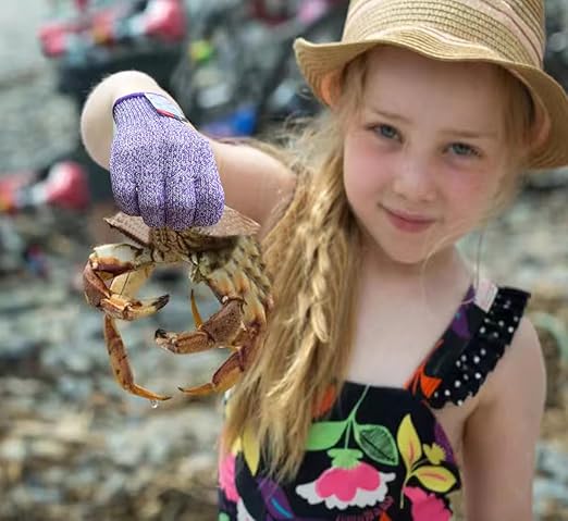 2 Pairs Cut Resistant Gloves for Kids 4-6 Years, Level 5 Protection Cutting Gloves Food Grade for Cooking, Whittling, Wood Carving, Gardening and DIY(Violet-XXXS)