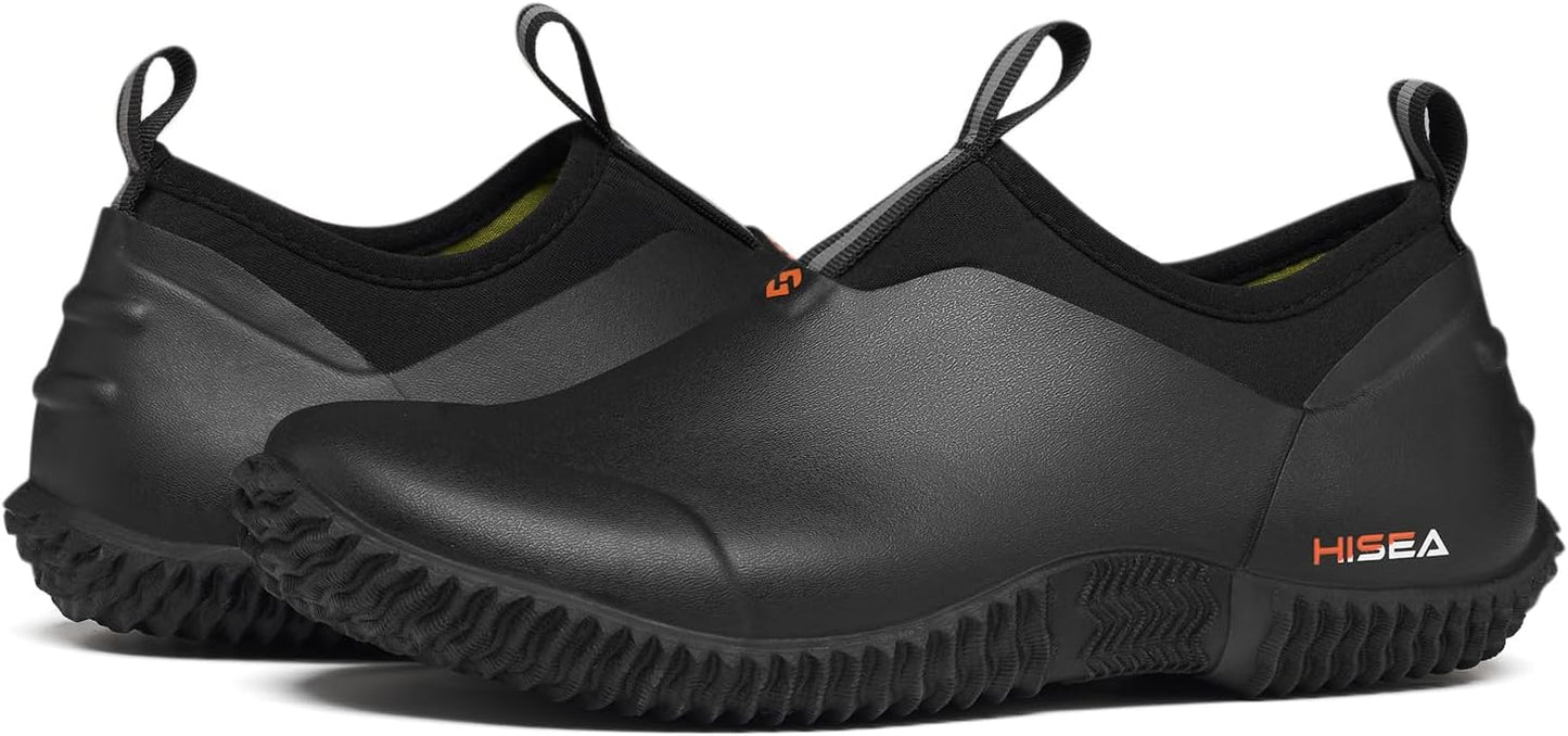 HISEA Waterproof Garden Shoes for Women Neoprene Slip-On Rubber Rain Footwear Short Ankle Booties