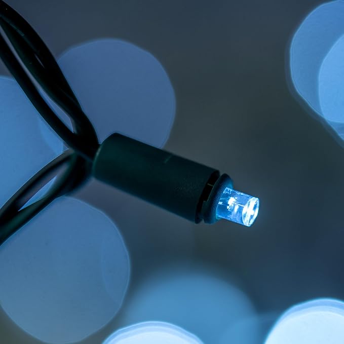 YULETIME Cool White Wide Angle LED Christmas Lights 200 Count 50 ft, Pack of 2 Strands 25 ft 100 Lights UL Certified Commercial Grade String Light Set (Cool White)