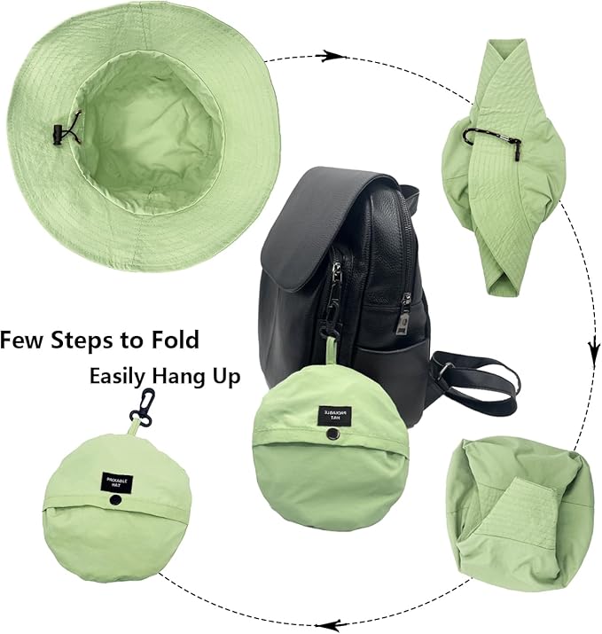 woogwin Waterproof Bucket Rain Hat with Chin Strap Quick Dry Packable Boonie Sun Hat Safari Hat UV Protection