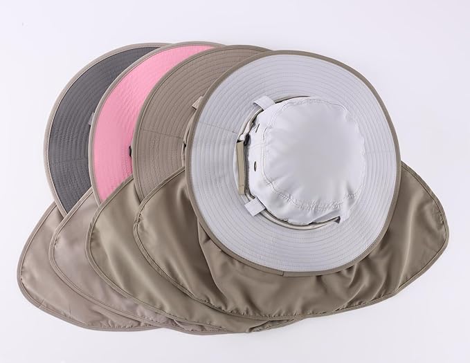Home Prefer UPF50 Mens Sun Hat with Neck Flap Quick Dry UV Protection Cap Womens Wide Brim Fishing Hat Neck Flap Beach Garden