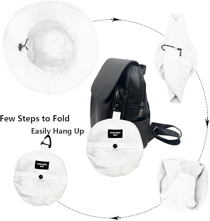 woogwin Waterproof Bucket Rain Hat with Chin Strap Quick Dry Packable Boonie Sun Hat Safari Hat UV Protection