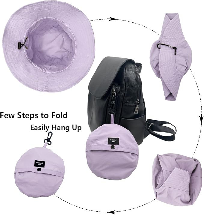 woogwin Waterproof Bucket Rain Hat with Chin Strap Quick Dry Packable Boonie Sun Hat Safari Hat UV Protection