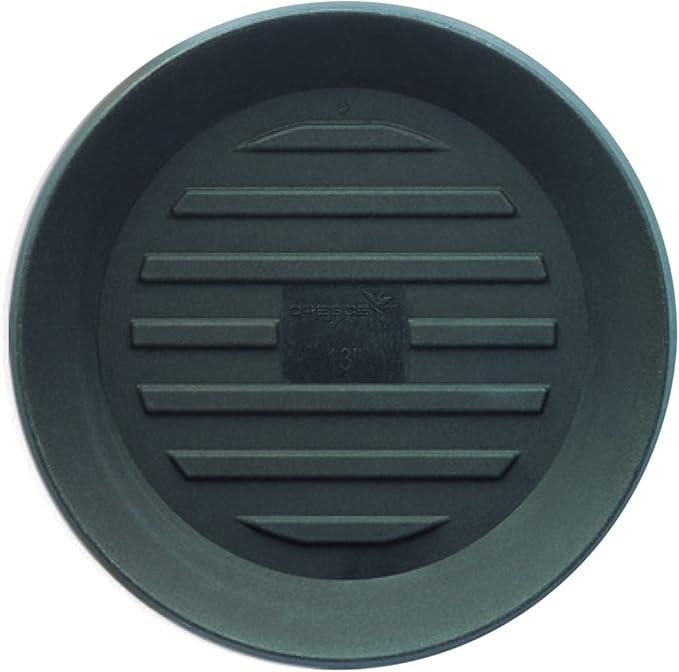Crescent Garden Universal Round Planter Saucer, Durable Drainage Dish for Plant Pots, Heavy-Duty Plant Dishes Saucer, Outdoor Plant Trays - Old Bronze (15.5 inch Inner, 20 inch Outer Diameter)