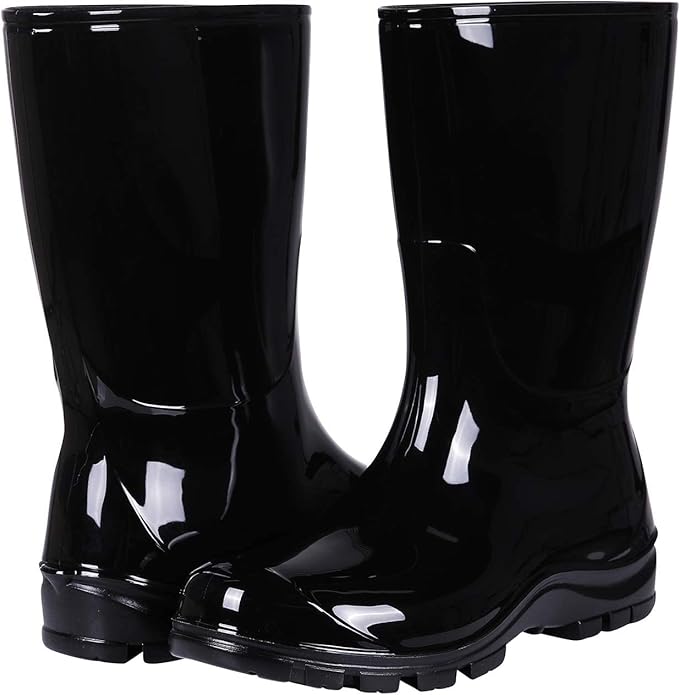 Asgard Women's Mid Calf Rain Boots Printed Waterproof Rubber Boots Short Garden Shose