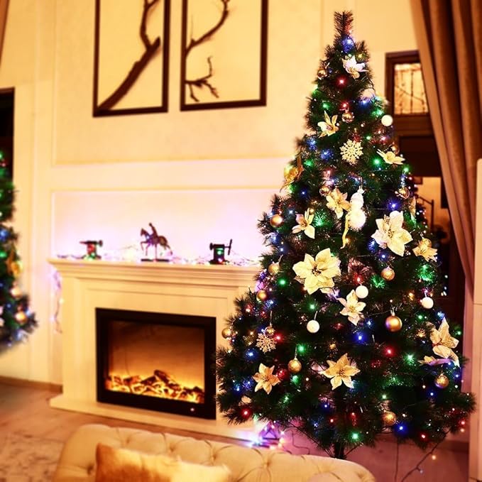 Toodour Christmas Lights Outdoor, 131ft 350 LED String Lights, Timer, Waterproof 8 Modes Outdoor Christmas String Light - Twinkle Light for Tree Home Garden Yard Wedding Party Xmas Decor(Multicolor)