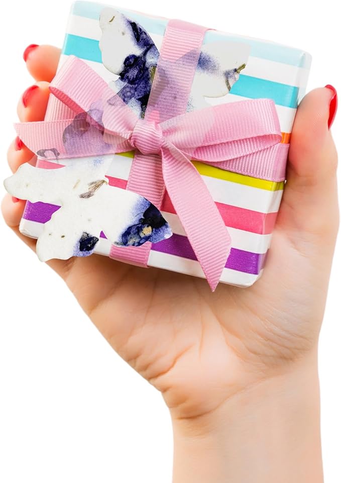 Butterfly Seed Paper – 50pcs Small Purple Plantable Wildflower, Writable & Plantable Gift for Moms, Plant Lover, & Teachers, Ideal for Weddings, Baby Shower, Memorial, & Celebrations