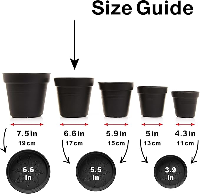 Mintra Home Garden Pots 4pk - Flowers, Herbs, Plants, Indoor, Outdoor, Colorful, Wholesale, Bulk (Orange, 17cm Diameter (6.6in))