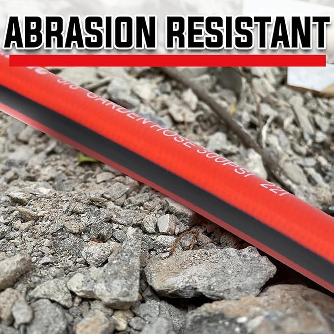 YAMATIC 75FT Garden Hose 5/8 Inch Heavy Duty Water Hose 300 PSI with 3/4 Inch GHT Brass Swivel Connectors – Flexible, Kink-Resistant, Leak-Free, All-Weather Use