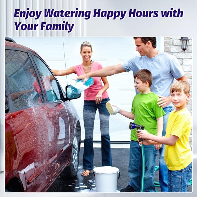 AUTOMAN Garden Hose Nozzle, Water Sprayer Nozzle with 7 Adjustable Watering Patterns,Slip Resistant Nozzle for Plants,Lawn,Washing Cars,Window Cleaning,Showering Pets & Outdoor Fun.
