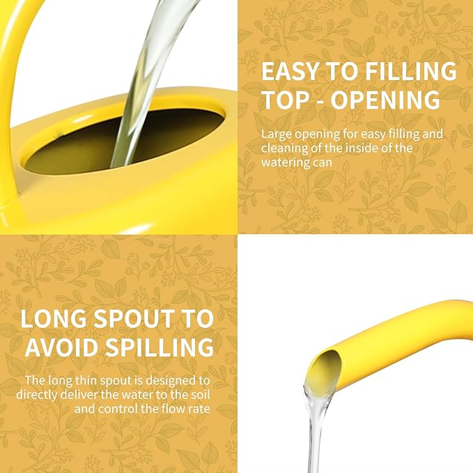 Watering Can, Stainless Steel Watering Can for Indoor & Outdoor Plants, 1L/35oz Long Spout Water Can with Handle, Rust-Proof Plant Watering Pot for House Plants, Garden Flowers