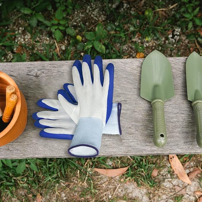 144 Pairs Gardening Work Gloves Bulk for Men Women, Breathable Rubber Coated Garden Gloves for Construction, 9.1 Inch