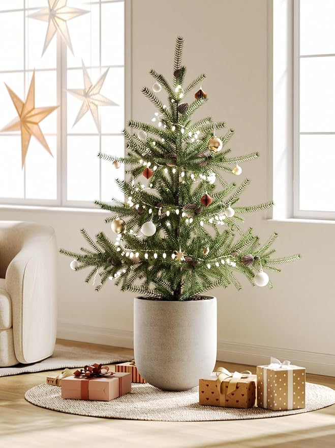 LE TAUCI 12 Inch Pots for Plants, Ceramic Large Planters for Indoor Plants, Indoor Plant Pots for Home Garden Patio Office, Planter Pots with Drainage Hole and Rubber Plug, Neutral Gray