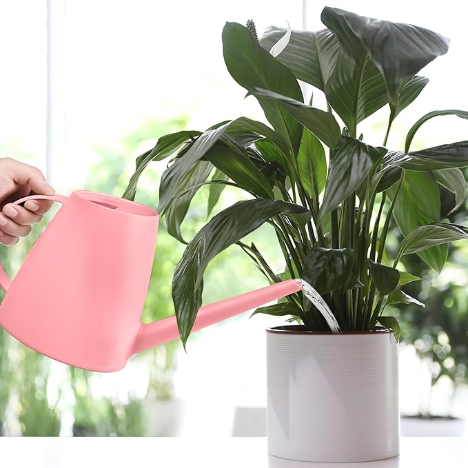 Plastic Watering Can - for Home Plant Garden - 1/2 Gallon - Pink