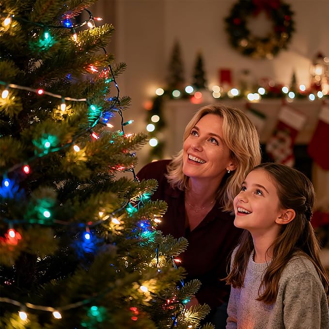 Christmas Lights 66ft 200 LED Battery Operated String Lights with Timer Memory Function or Battery Powered Waterproof Fairy Light for Indoor Outdoor Decoration