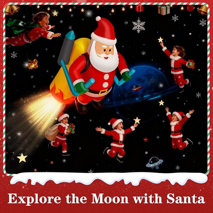 8 FT Christmas Inflatable Outdoor Decorations with LED Lights, Blow Up Yard Decorations for Christmas, Holiday Xmas Inflatables Garden Lawn Decor