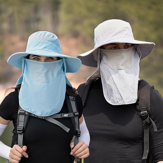 Sun Hats for Men Women Fishing Hat UPF 50+ Breathable Wide Brim Summer UV Protection Hat