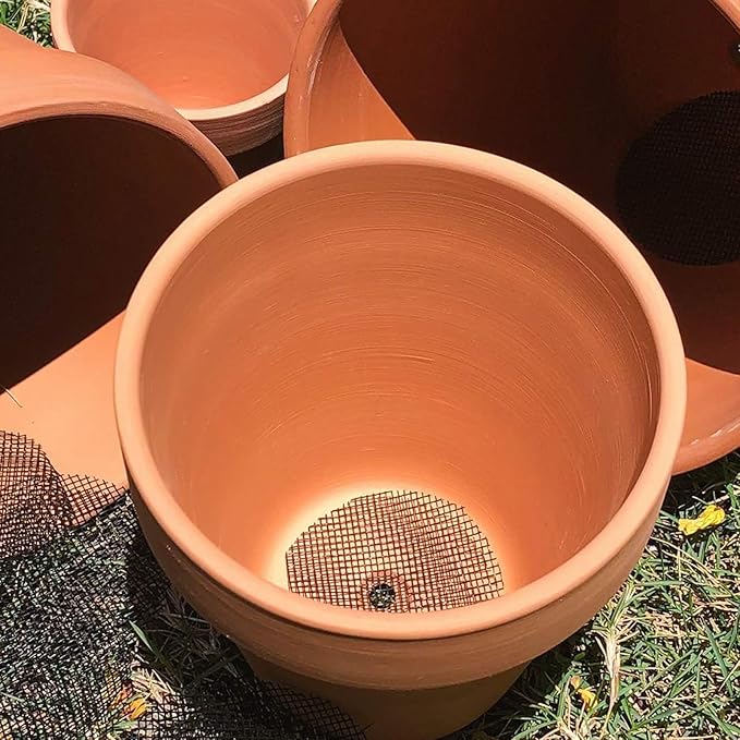 Shudyaer Flower Pot Hole Pad Bonsai Pots Bottom Grid Mat Mesh Round Drainage Mesh Hole Screens Keep Soil from Flowing Away Cuttable Circular Tailorable (50, 4 inch)