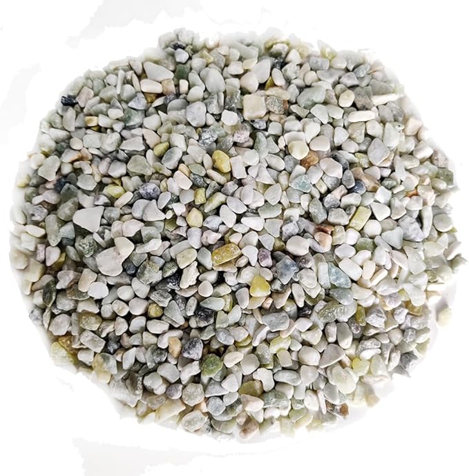 HappyFiller 18 Pound Small Rocks Decorative Tiny Pea Gravels for Aquarium Fish Tank Rocks,Indoor Outdoor Plants Catcus Succulent Top Dressing,Zen Garden,Vase Fillers,Light Green Mix,0.31-0.47"
